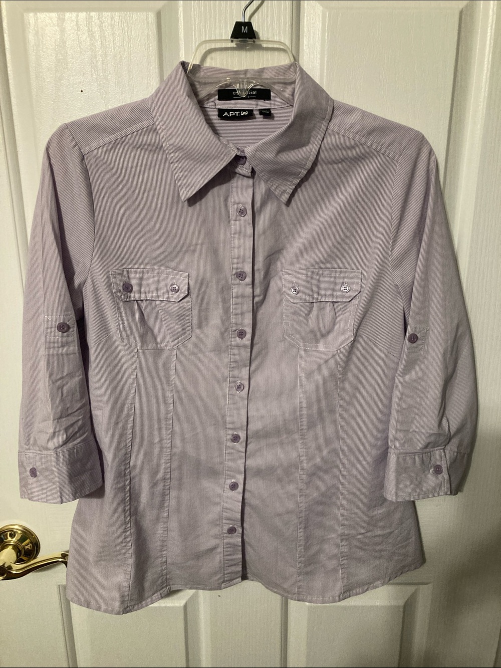 50% off in 3+ bundle, Apt. 9 Lavender/White Pin-Stripe Button-Front Shirt